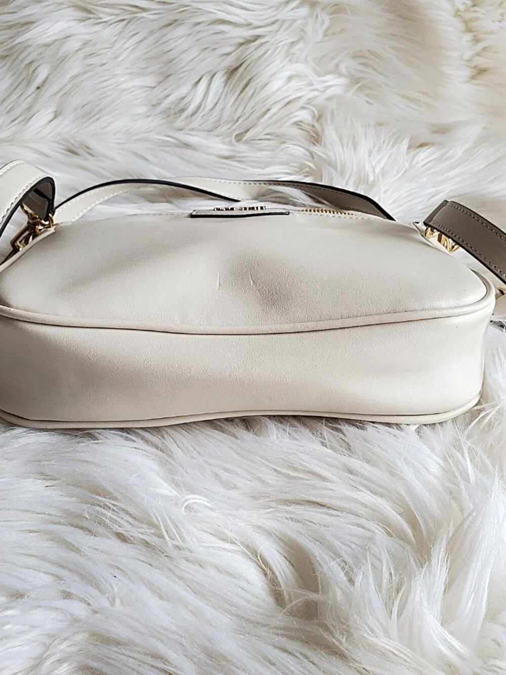 Nine West Crossbody Cream Faux Leather Shoulder Handbag